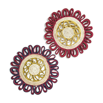Set of 2 natural braided round underbody year 70