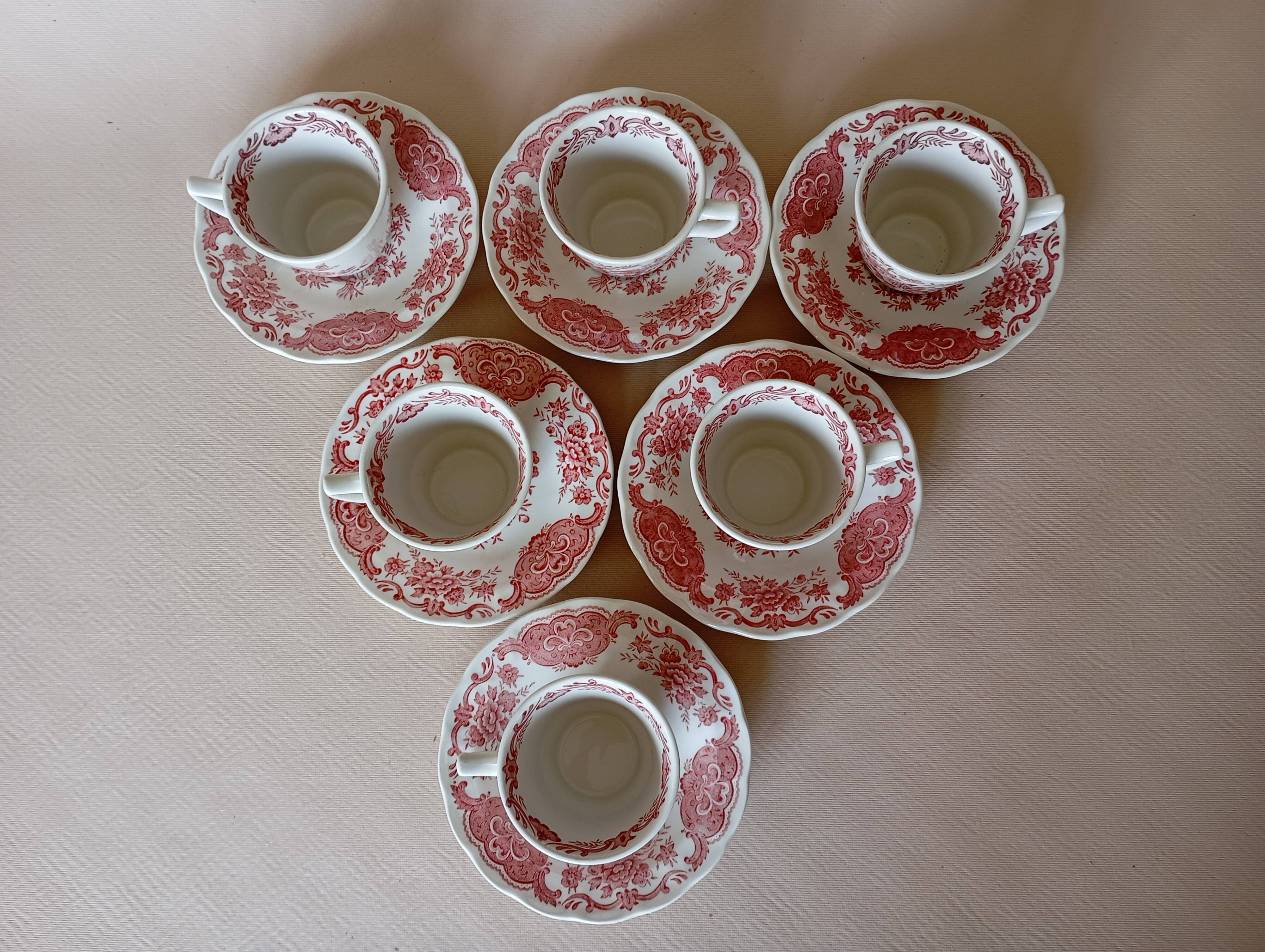 English mocha cups "Windsor" pink Ridgway (Staffordshire)