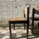 5 wooden and fabric chairs, 60s-70s