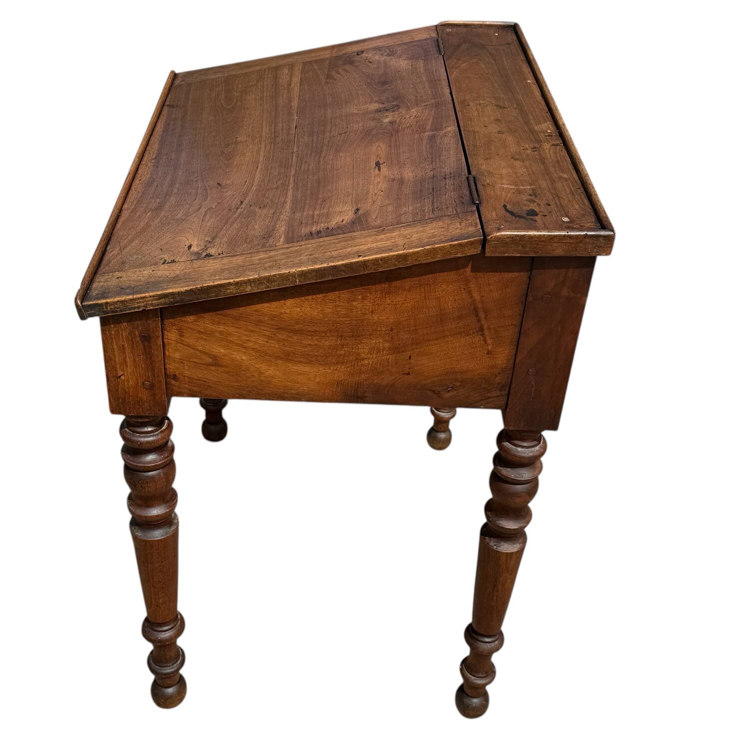 19th century Louis Philippe walnut drop-leaf desk