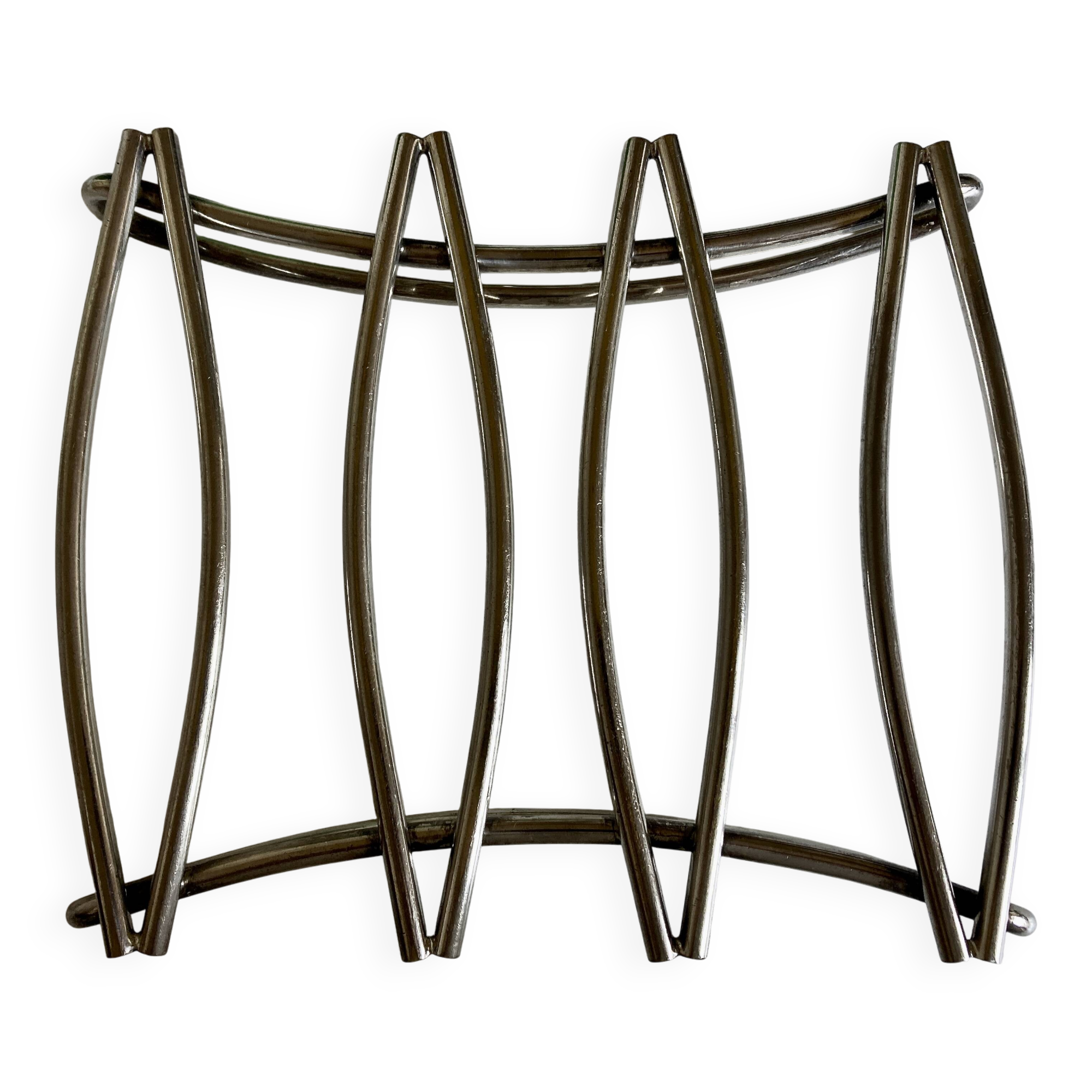 Modernist silver-plated metal trivet, hallmarked 1960