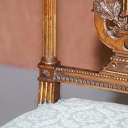 Pair of Carved Golden Wood Accent Chairs