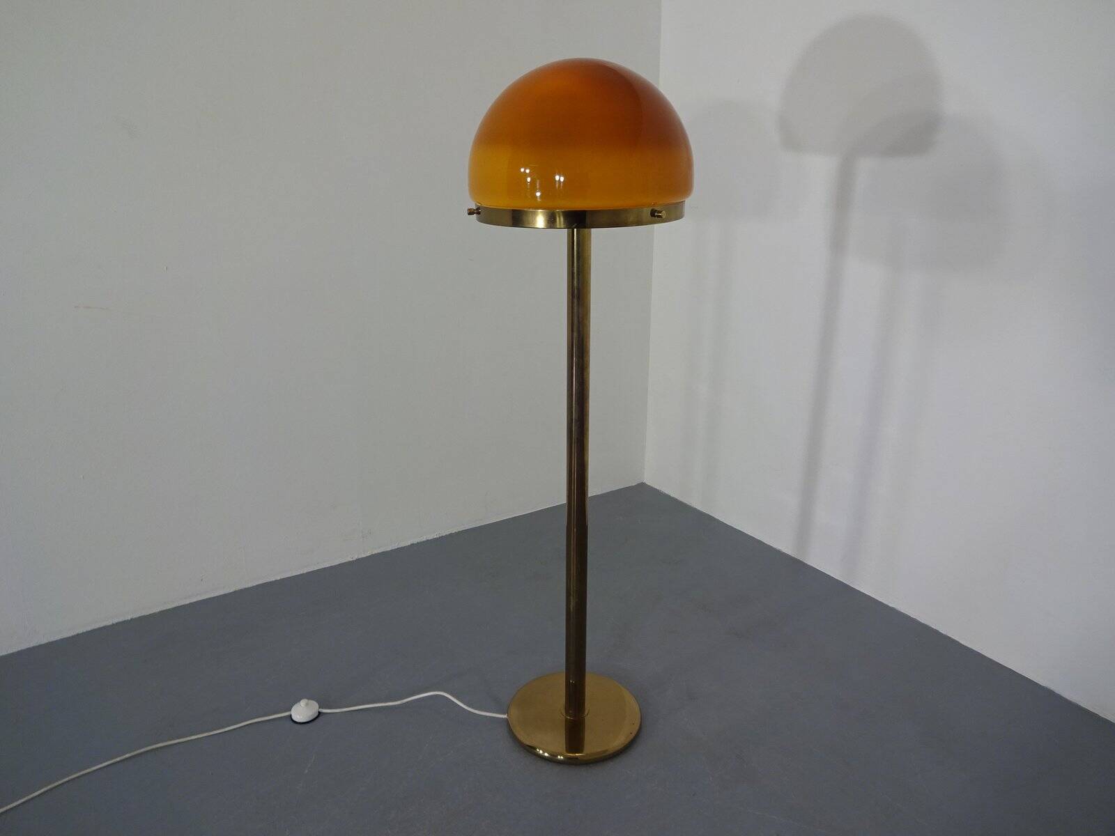 Brass and Glass Floor Lamp, 1970s