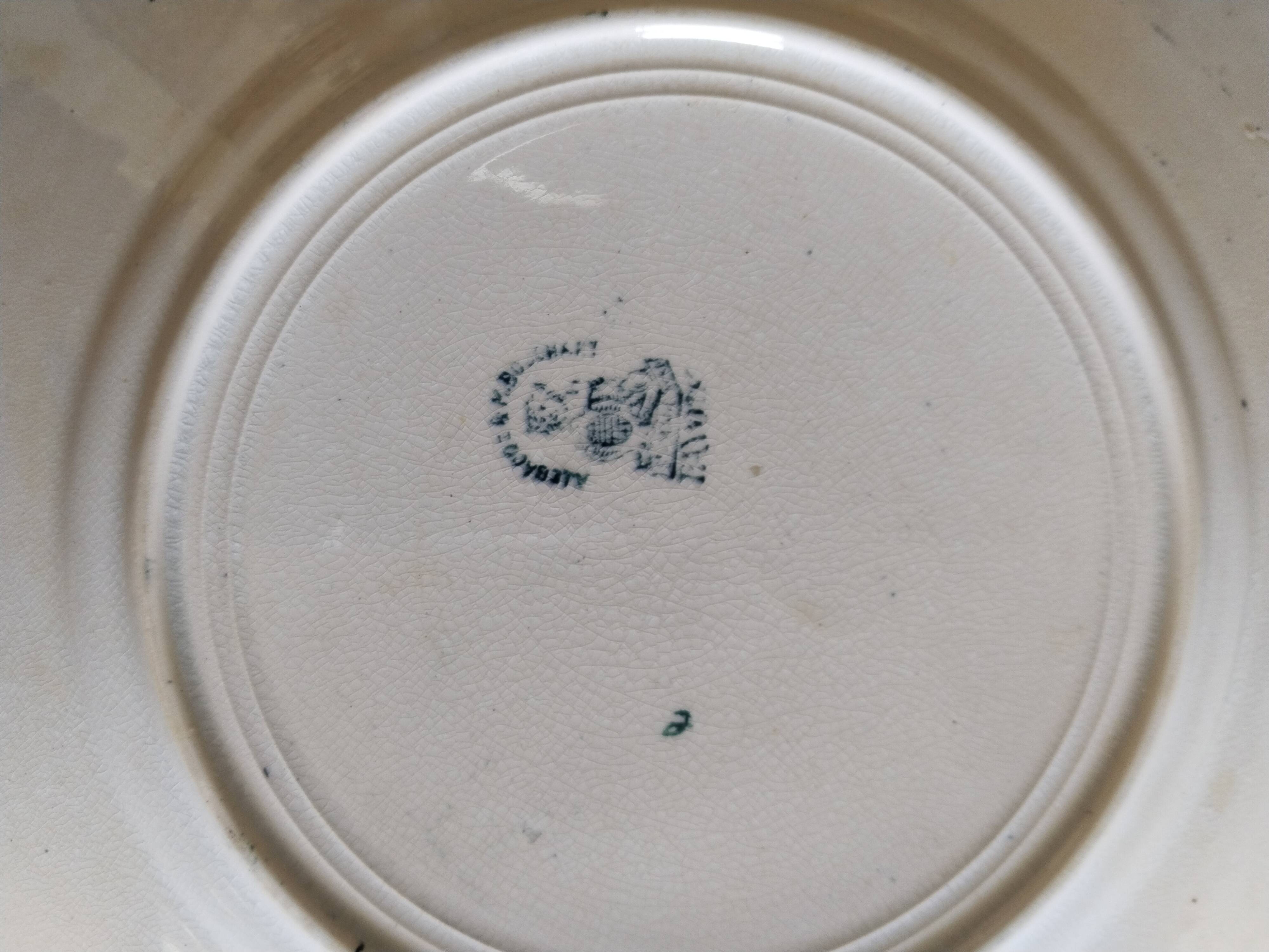 Set of 6 dinner plates in Terre de fer earthenware, blue color