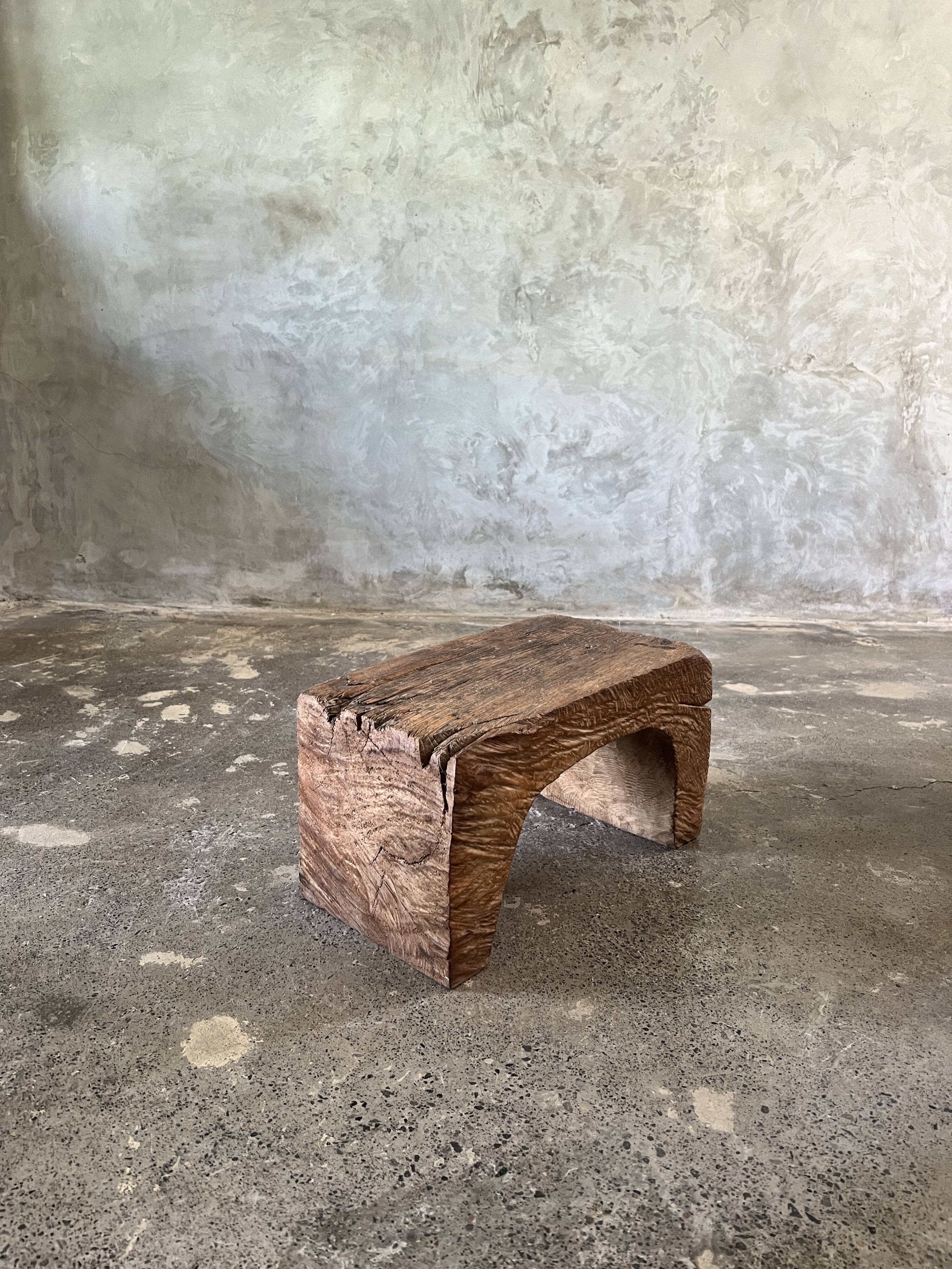 Low stool in old Asian monoxyl teak