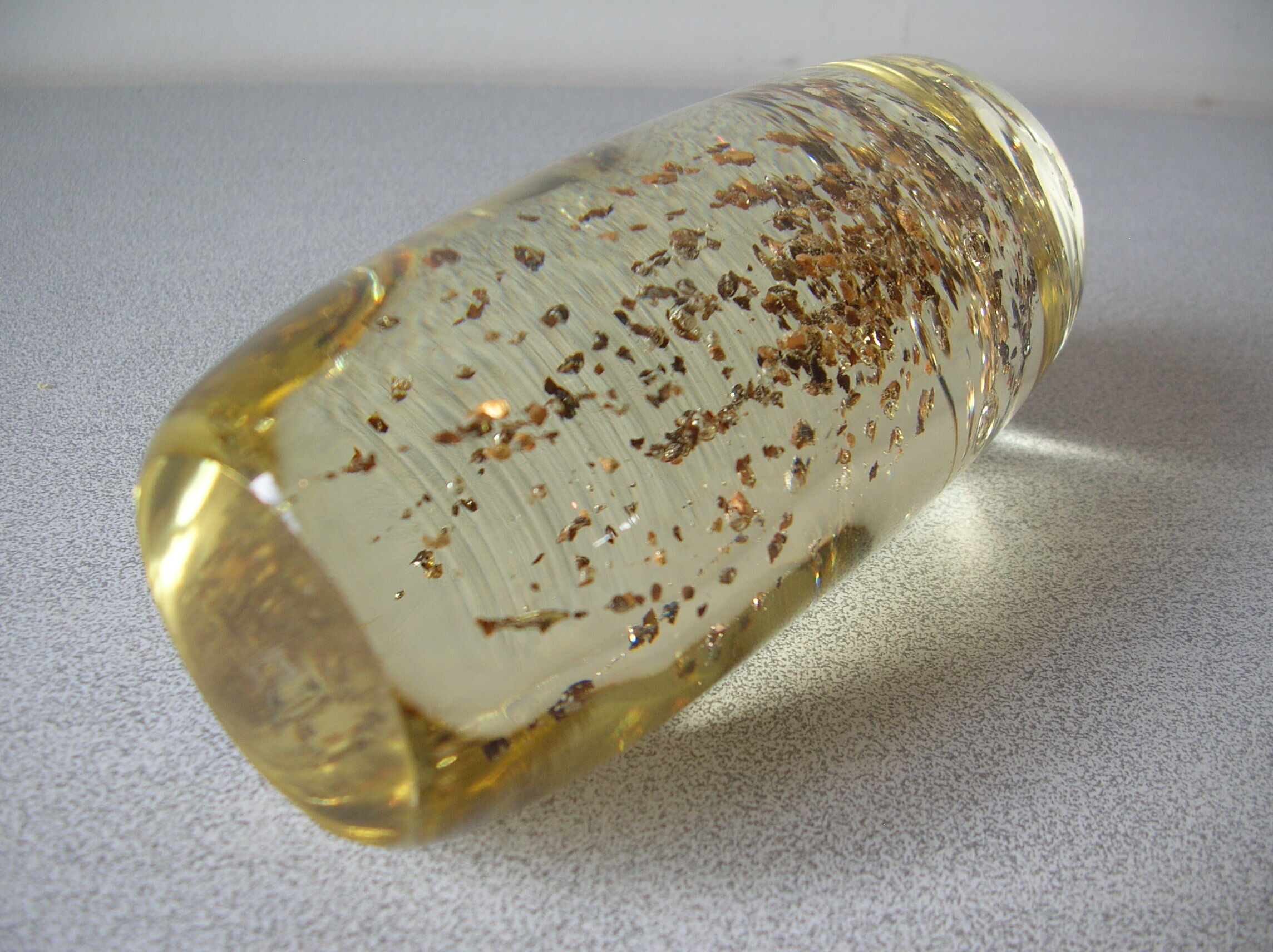 Old sulfide glass paper press glitter gold and silver deco office living room