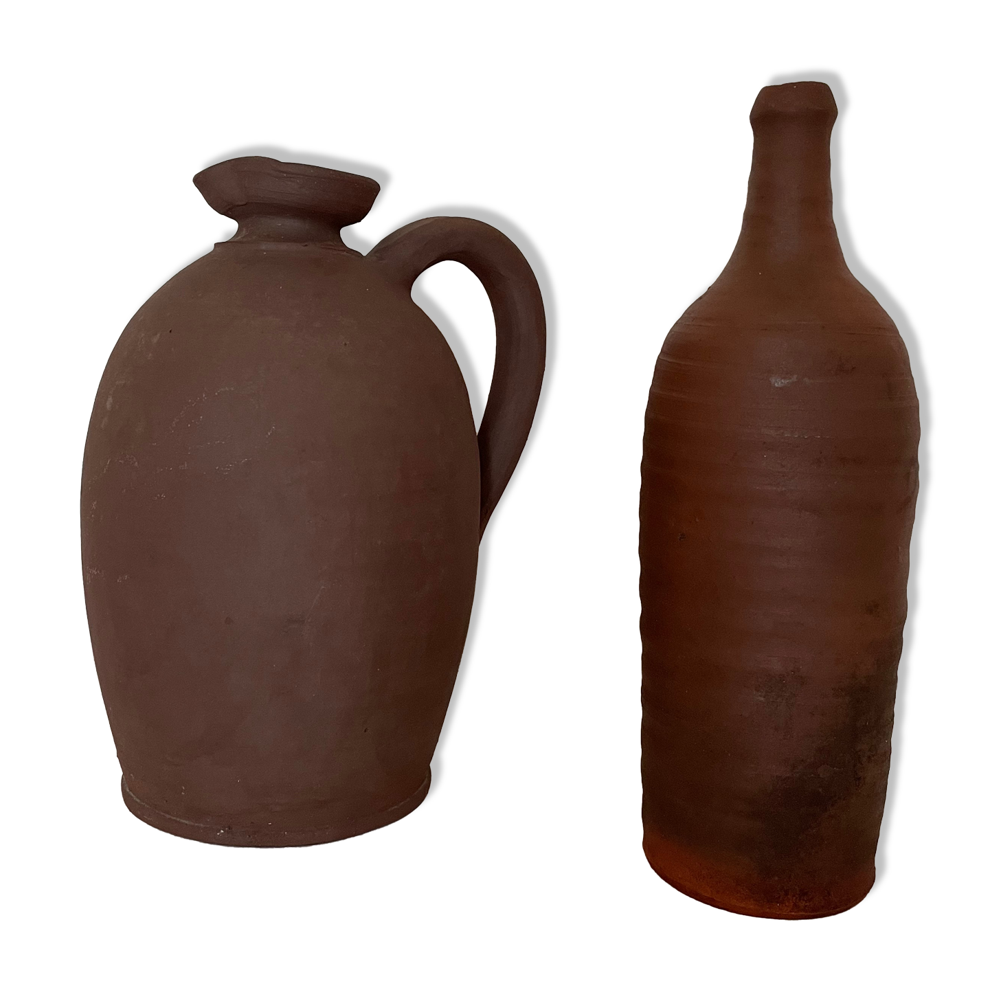 Jar and terracotta bottle