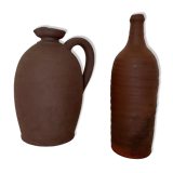 Jar and terracotta bottle