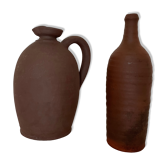 Jar and terracotta bottle