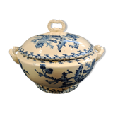 Gien earthenware soup décor blue thistle