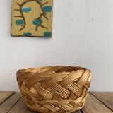 Woven straw basket