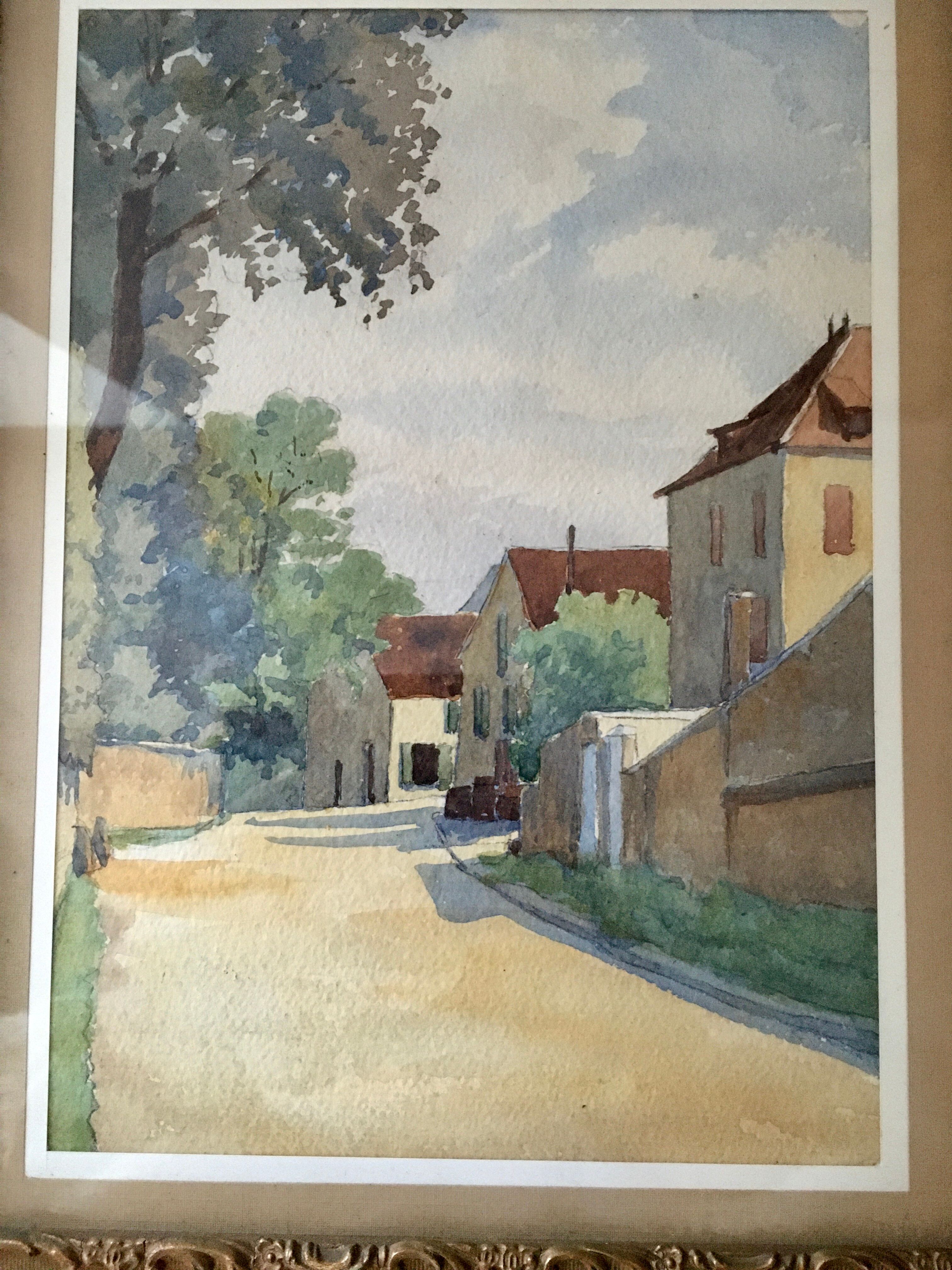 Duo d’aquarelles encadrées
