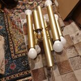 Gold metal pendant chandelier, Italy - 1970