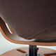 1980s, Swedish swivel armchair, nubuck leather, canvas, bent beech wood.