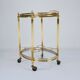 Small Mid-Century Italian Brass Bar Cart with Removable Tray, 1950s