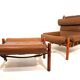 Arne Norell Inca chair with ottoman for Norell AB
