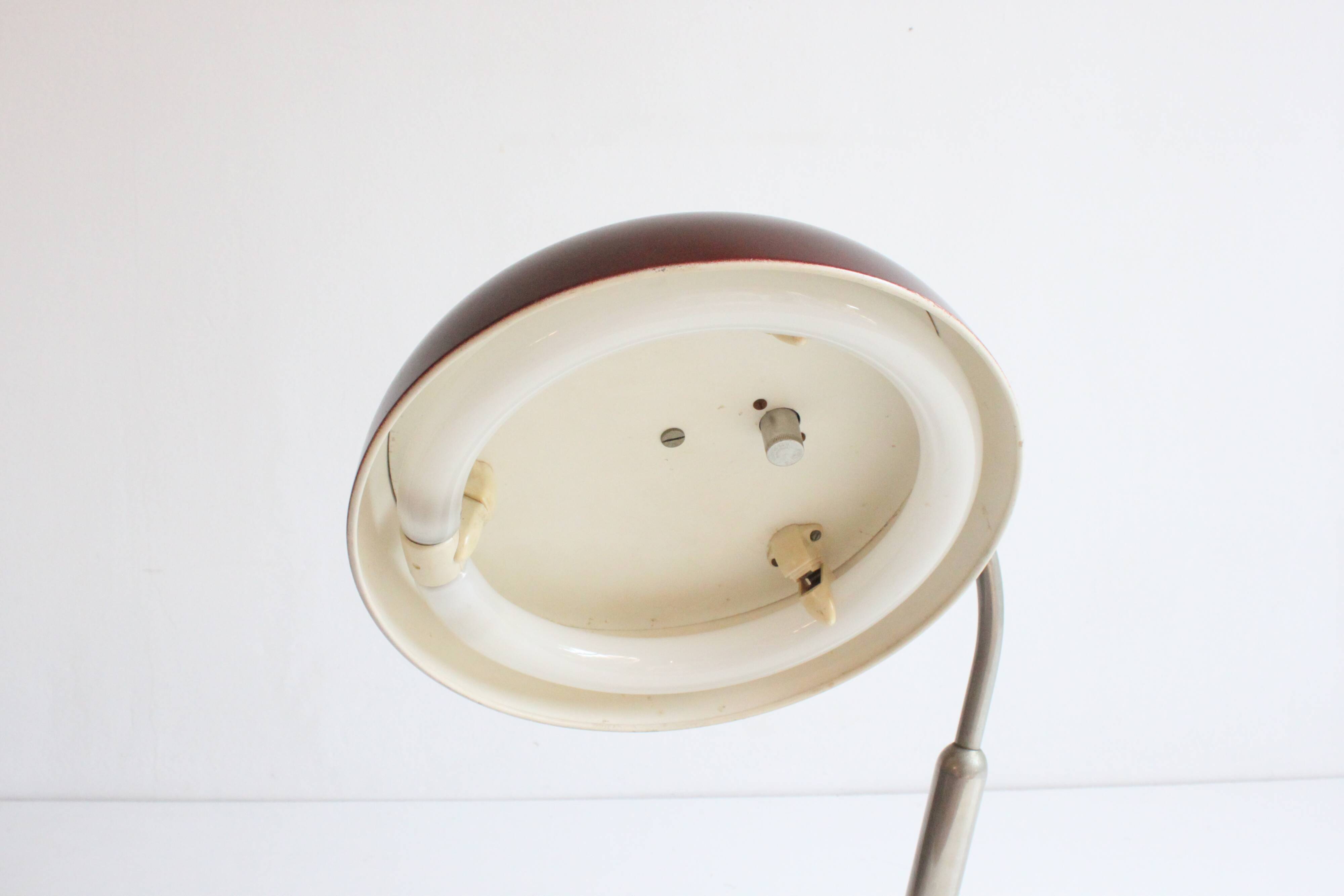 Lampe de bureau en métal avec anneau lumineux par Hala, Pays-Bas, années 1950
