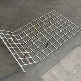 Minimalist white German mid-century coat rack with strings from the 1960s.