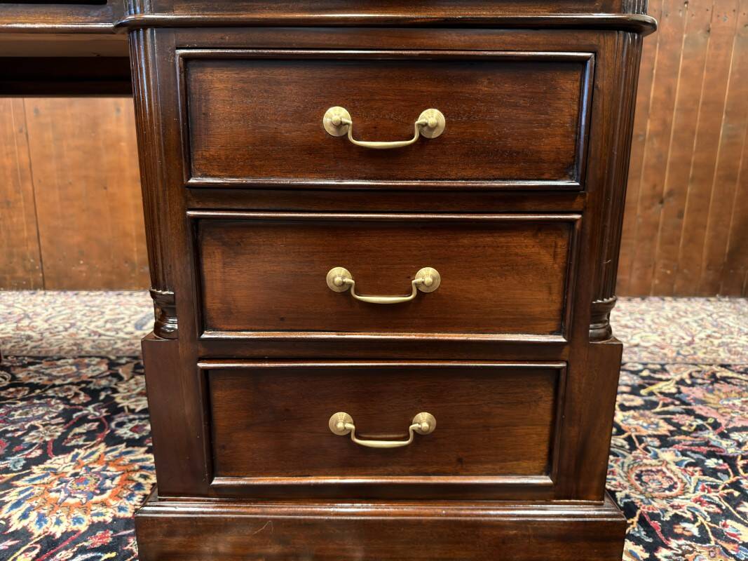 Classic English Desk with Green Inlay