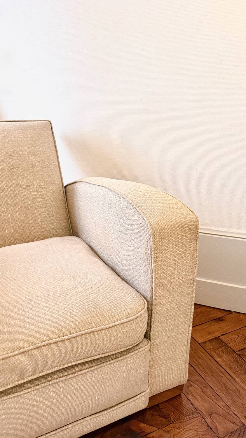 Attention to jacques adnet (1900-1984) - pair of club armchairs