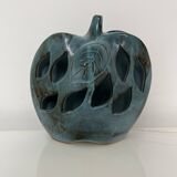 Openwork ceramic apple lamp from Les Grottes Dieulefit
