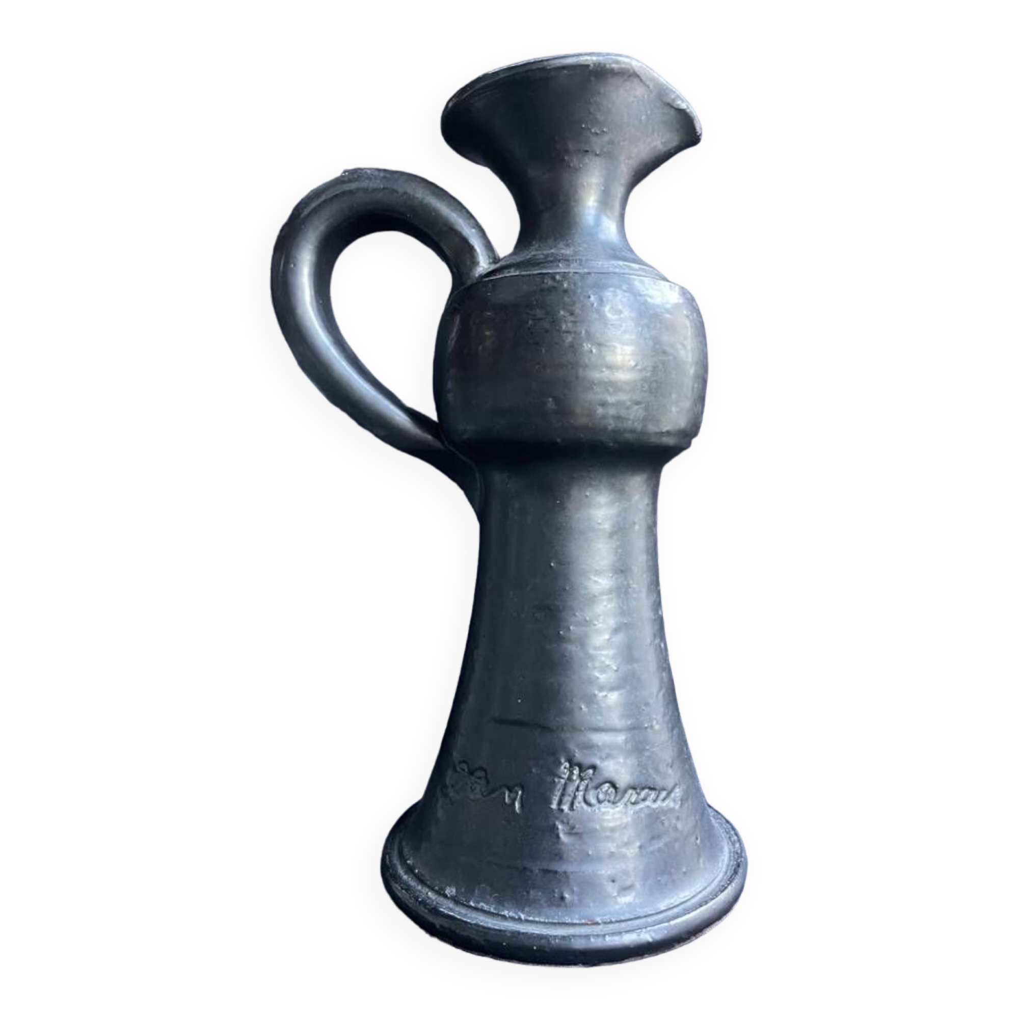 Terracotta pitcher signed Jean Marais - Vallauris