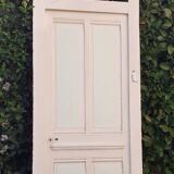 Porte 81,2x212 et cadre bâti de communication panneautée moulurée ancienne