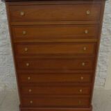 Weekly chest of drawers with secret shelf and its 7 drawers, made in the old-fashioned way from solid wood with knob