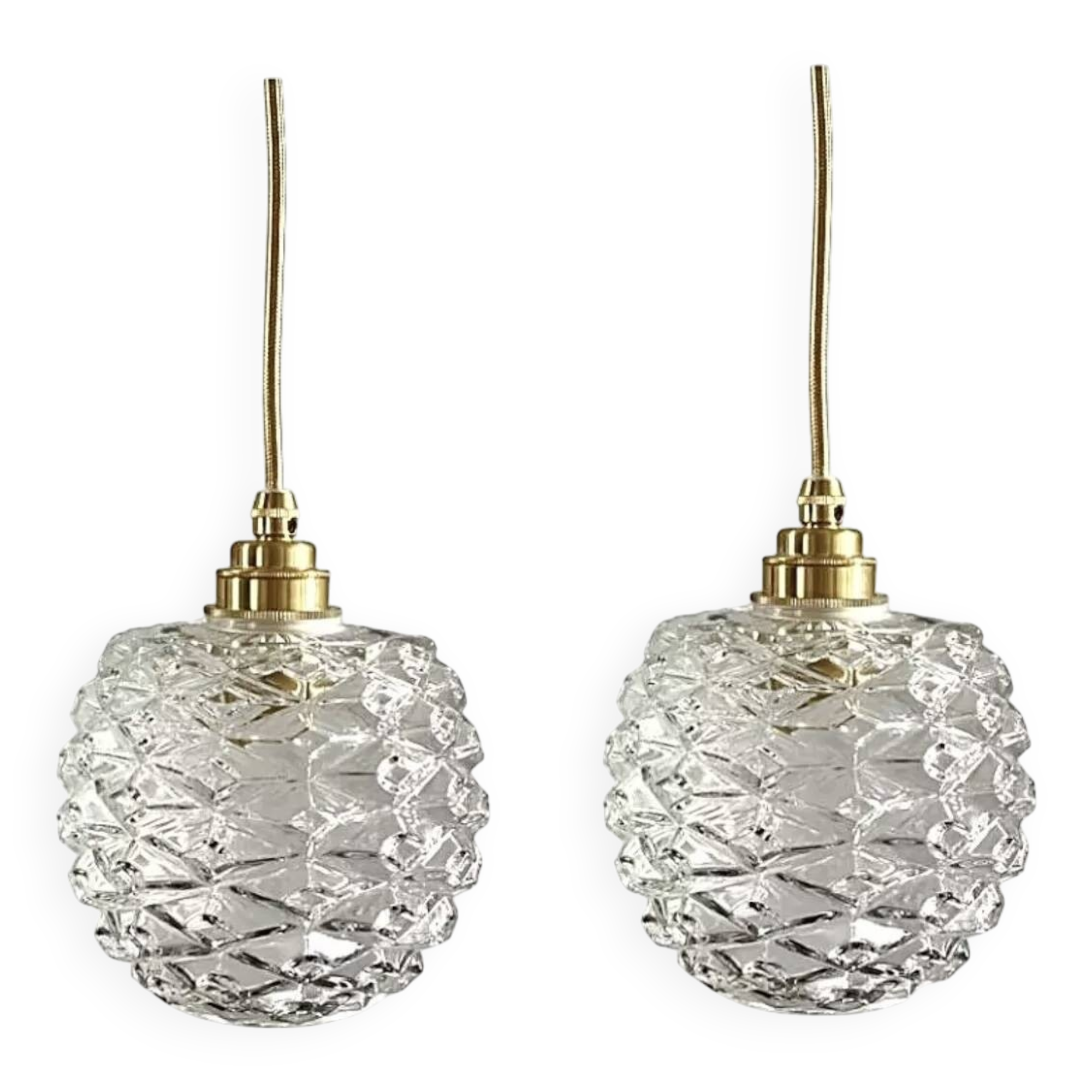 Lot de deux baladeuses vintage pomme de pin