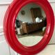 1970s red round plastic mirror