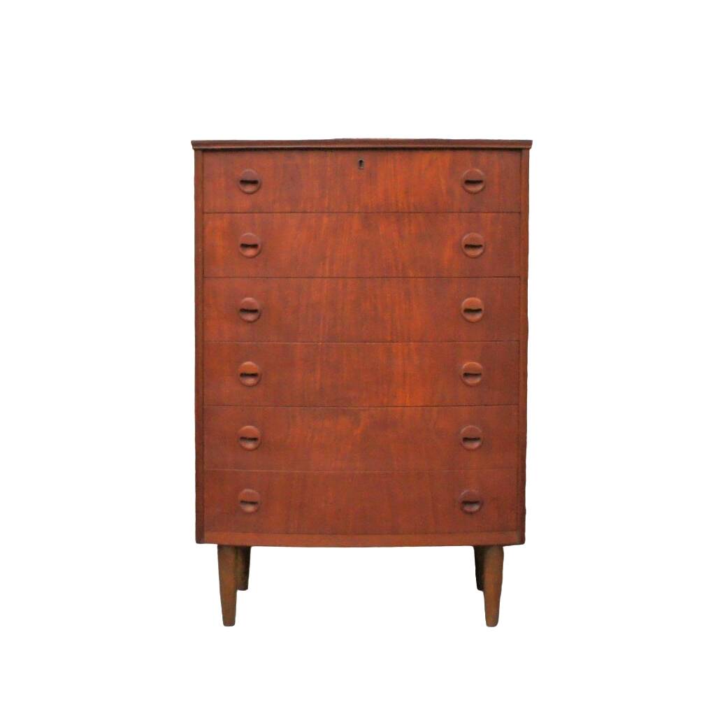 Vintage Scandinavian teak chest of drawers, in the style of Kai Kristiansen