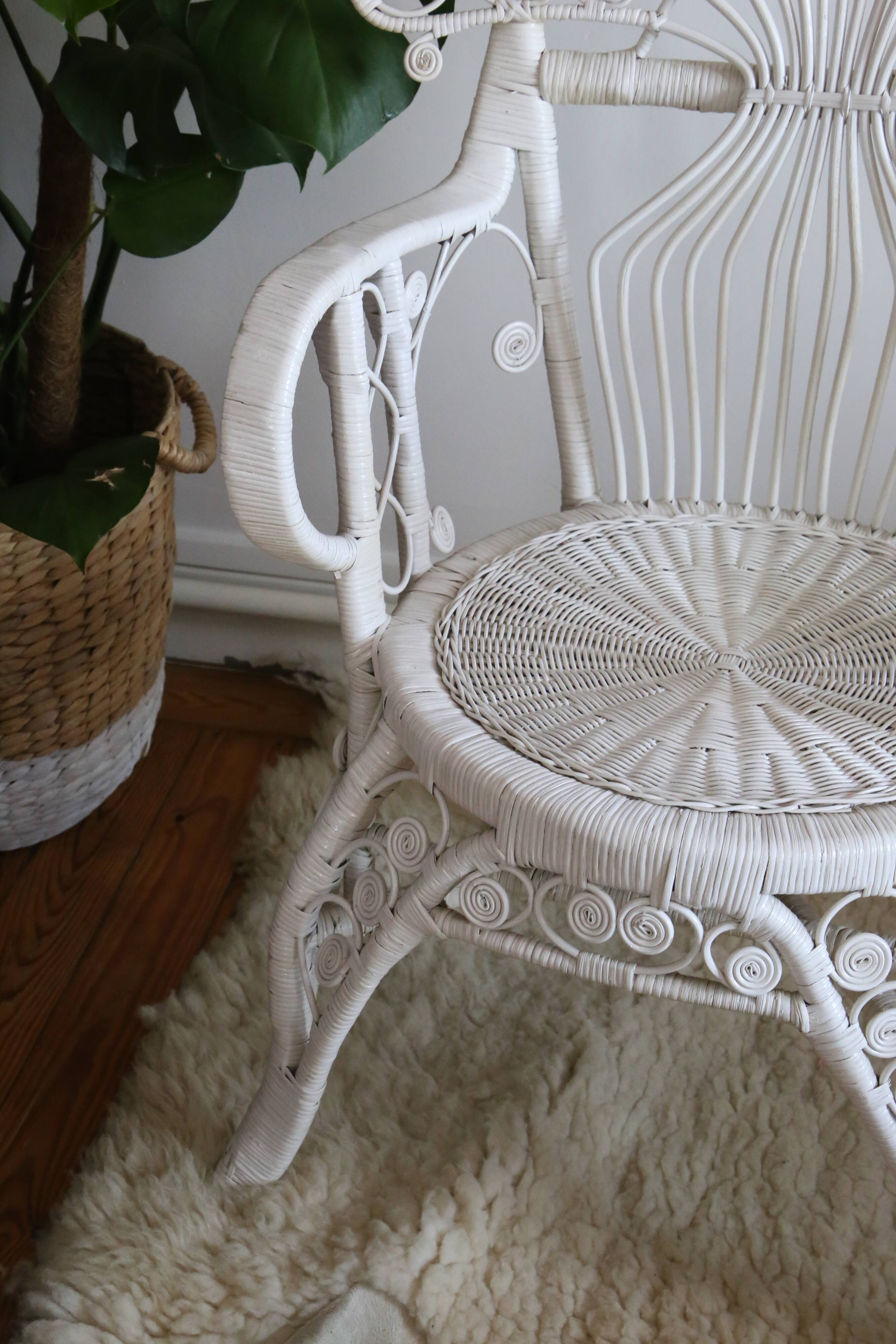 Peacok rattan armchair