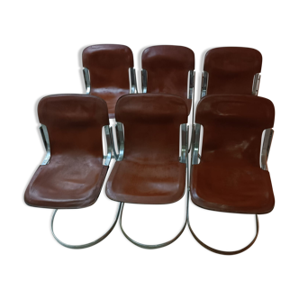 Series of 6 chairs Cidue, Italy circa 1970
