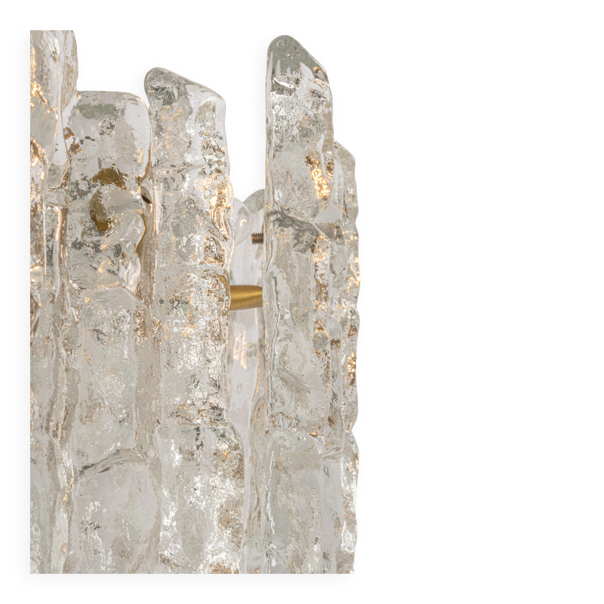 Large frosted glass chandelier from Murano by Kalmar, Austria, 1960s.