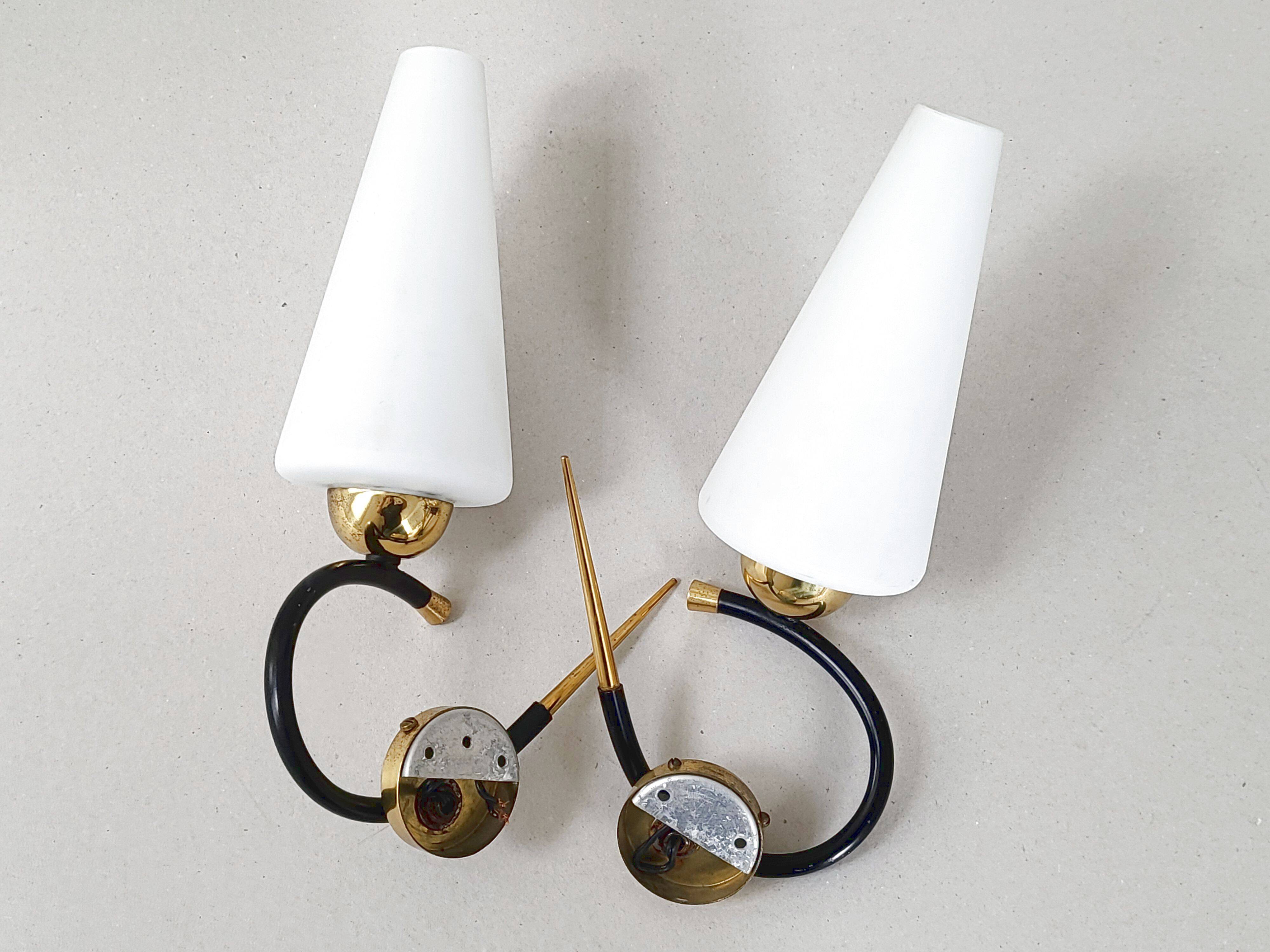 Pair of vintage Arlus wall lights 1950