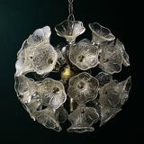 Large Sputnik flower pendant in Murano by Paolo Venini for Veart, Italy, 1960s.