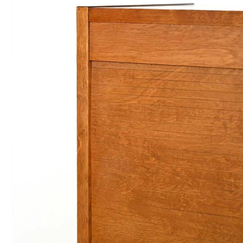 Antique Scandinavian filing cabinet, tambour archive cabinet, high-end, single, Sweden, 1960s