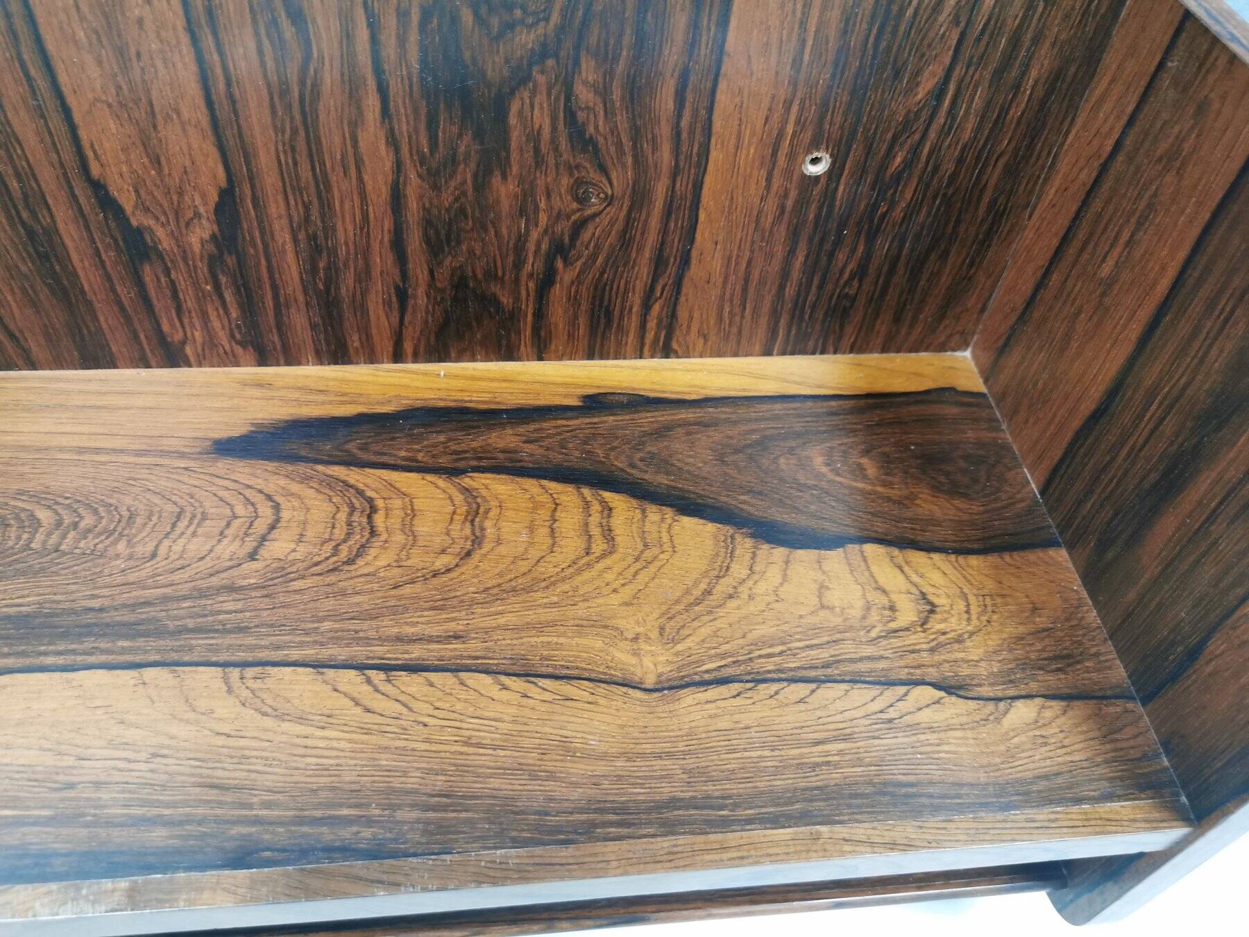 Wall-mounted bedside table in rosewood, Danish 1960-70s.