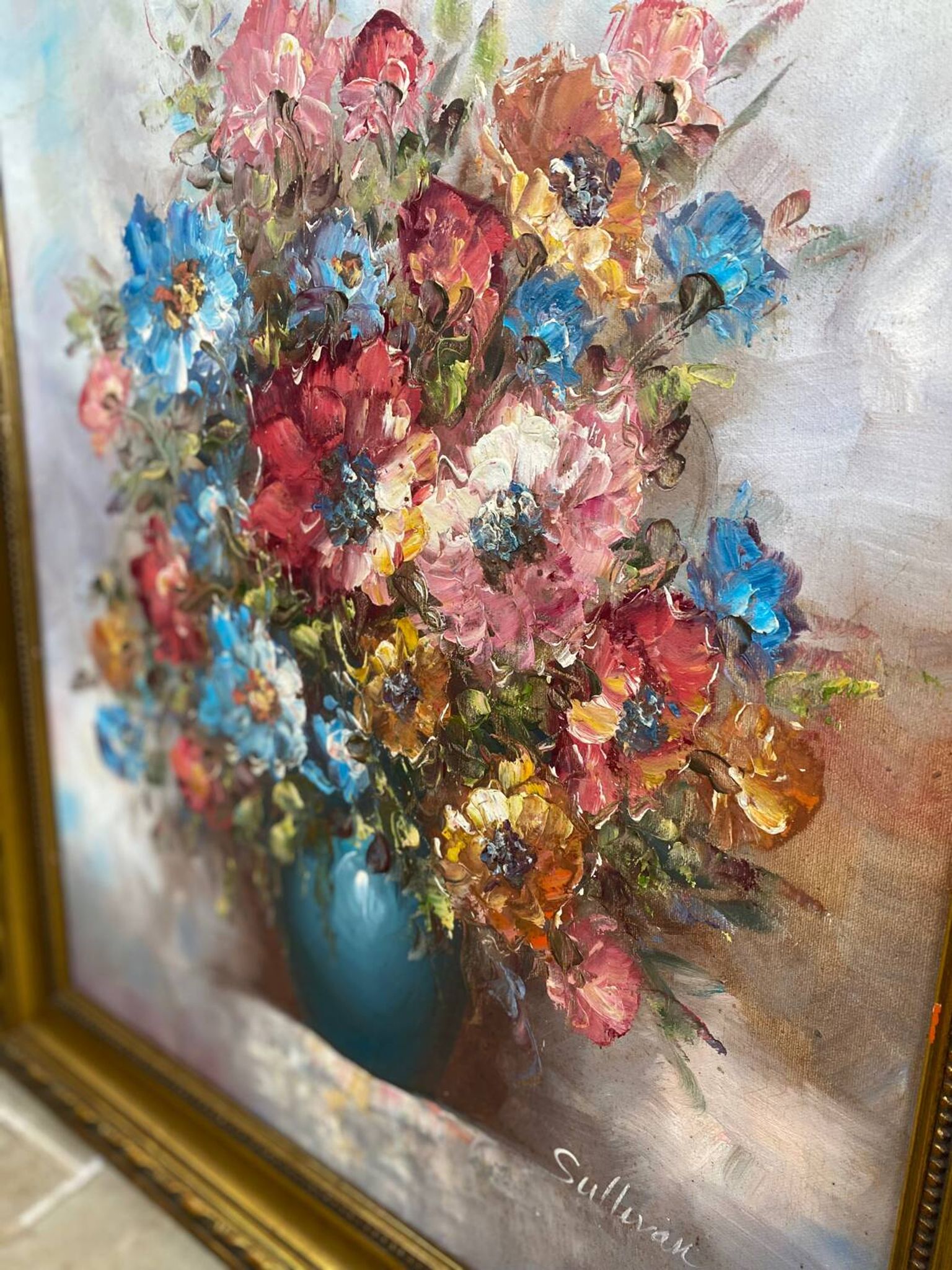 Tableau huile sur toile bouquet