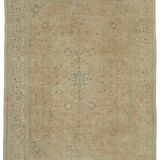 Handmade oriental 1980s 294 cm x 407 cm beige wool carpet