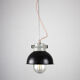Vintage dark blueberry blue small industrial hanging light from TEP