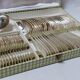 37-piece cutlery set in silver metal with Art Deco decor in box