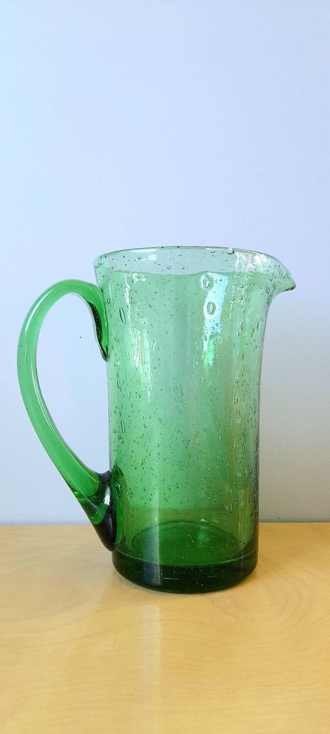 Blown glass pitcher from Biot, 1960.