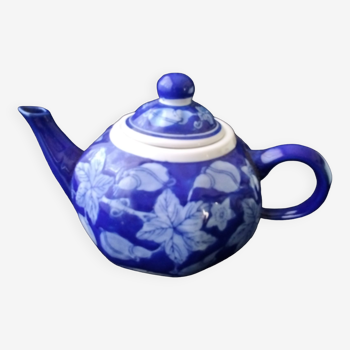 Asian ceramic teapot cobalt blue