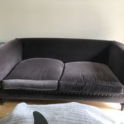 Grey velvet sofa ka international