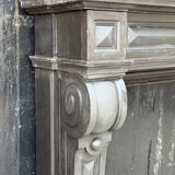 Grande cheminée Napoléon III en marbre noir de Belgique, vers 1880