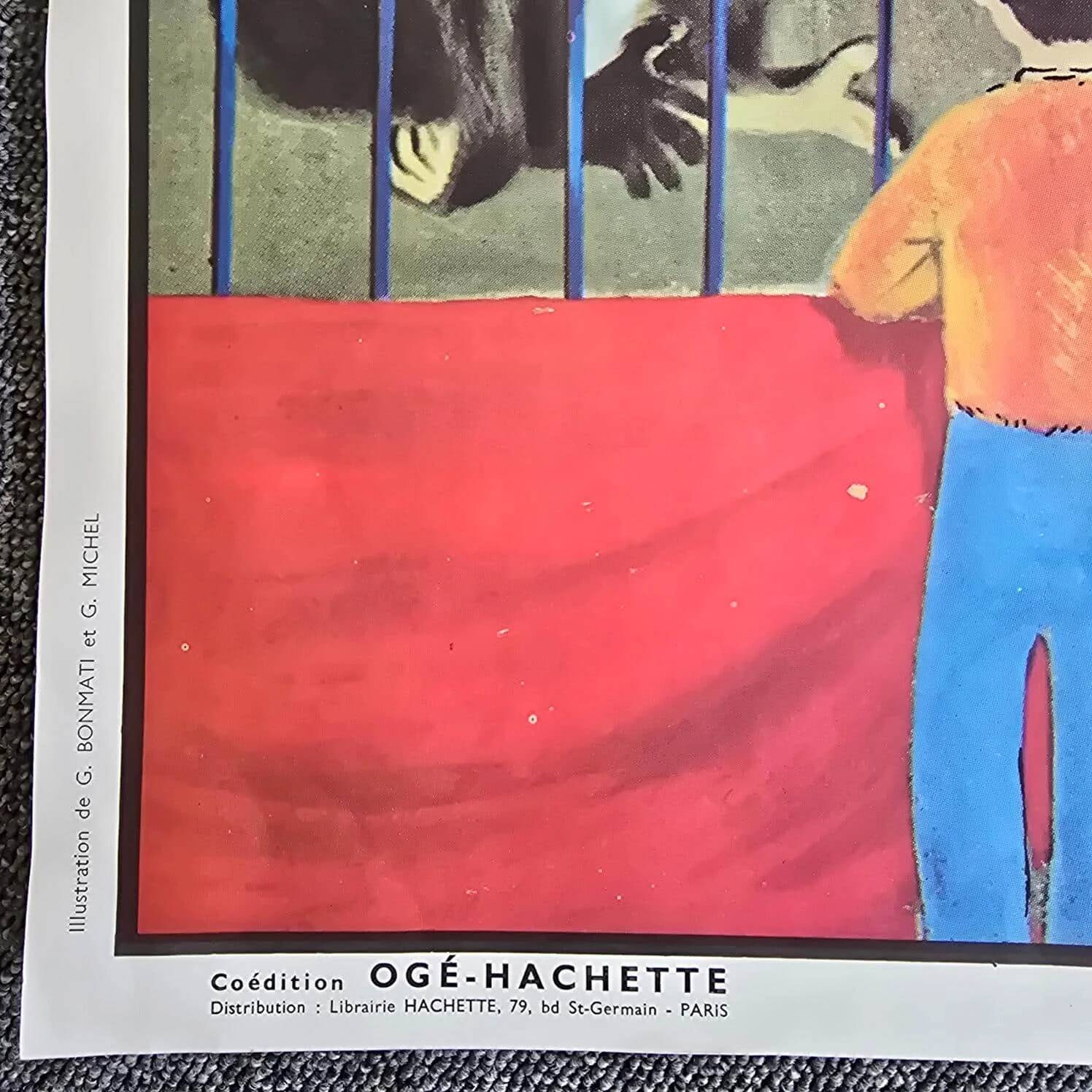Old school poster Ogé-Hachette The Stadium & The Menagerie – 1960s