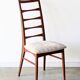 8 chaises vintage danoises teck modèle Lis, Niels Koefoed, 1960 1970