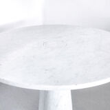 Eros round dining table in white Carrara marble, Italy, 70s in