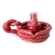 Pink braided slip candle holder, 1960